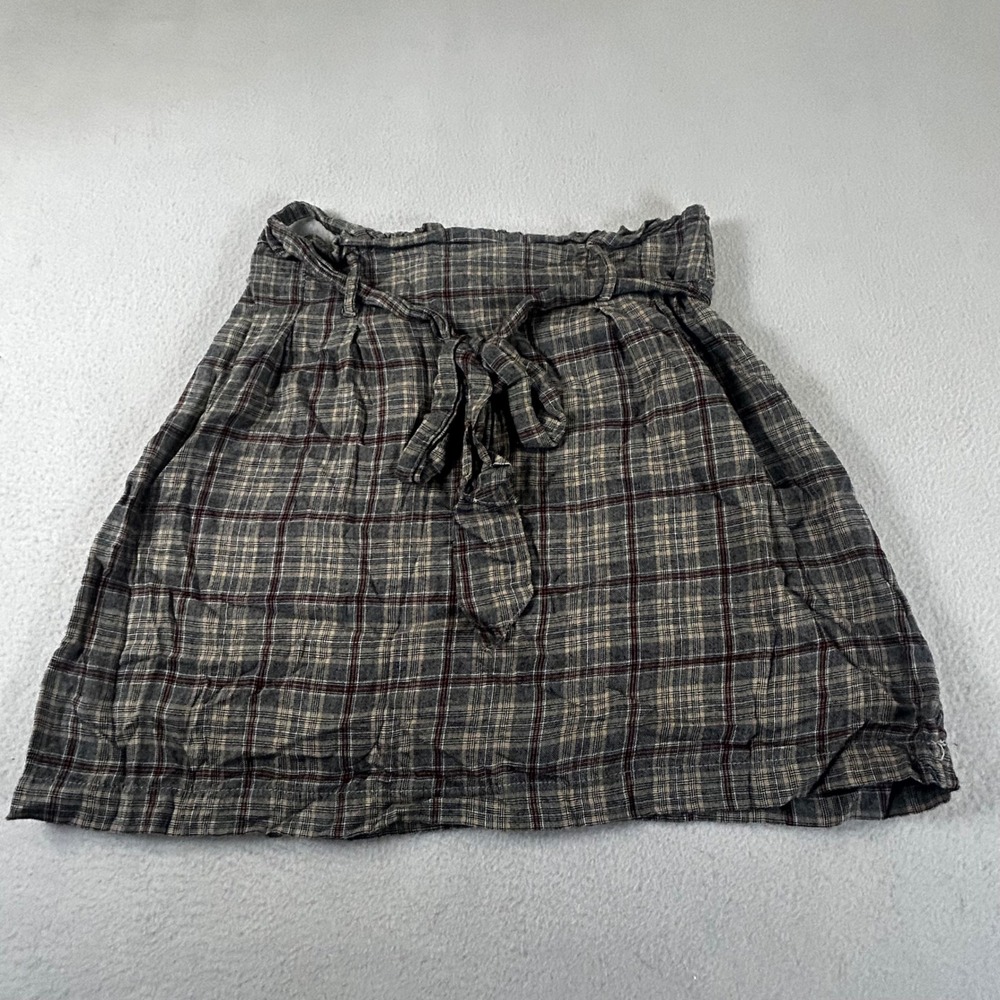 American Eagle Outfitters Plaid Paperbag Waist Tie Front Mini Skirt Women's XS‎
